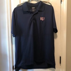 Kansas University Mens Adidas Polo